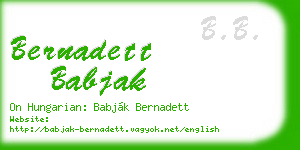 bernadett babjak business card