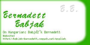 bernadett babjak business card